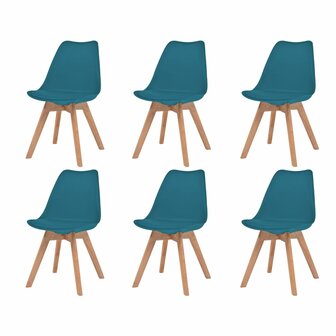 Eetkamerstoelen 6 st kunststof turquoise 1