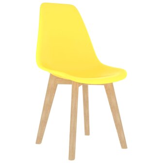 Eetkamerstoelen 4 st kunststof geel 2