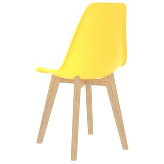 Eetkamerstoelen 4 st kunststof geel 5