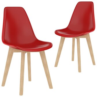 Eetkamerstoelen 2 st kunststof rood 1