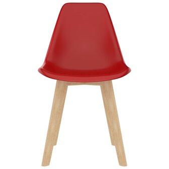 Eetkamerstoelen 2 st kunststof rood 3