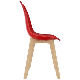 Eetkamerstoelen 2 st kunststof rood 4