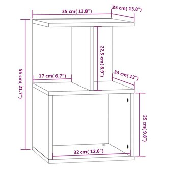 Nachtkastjes 2 st 35x35x55 cm bewerkt hout gerookt eikenkleurig 8