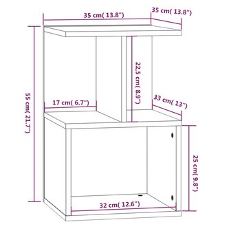 Nachtkastjes 2 st 35x35x55 cm bewerkt hout grijs sonoma eiken 8