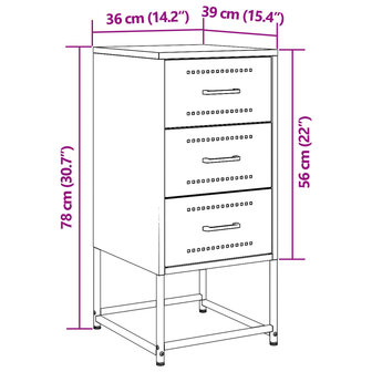 Nachtkastjes 2 st 36x39x78 cm staal mosterdgeel 10