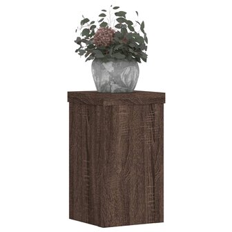 Plantenstandaards 2 st 10x10x18 cm bewerkt hout bruin eiken 3