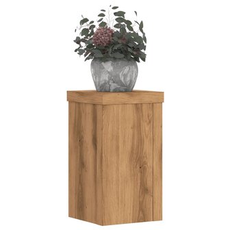 Plantenstandaards 2 st 10x10x18 cm hout artisanaal eiken 3