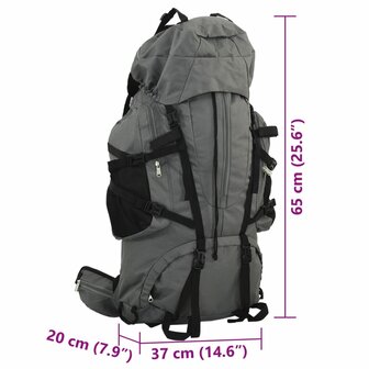 Wandelrugzak 60 L oxford stof grijs 8