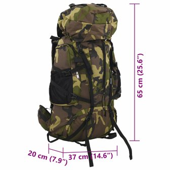 Wandelrugzak 60 L camouflage oxford stof groen 8