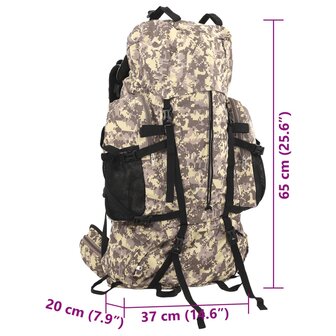 Wandelrugzak 60 L camouflage oxford stof camelbruin 8