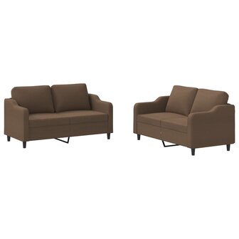 2-delige Loungeset met kussens stof bruin 2