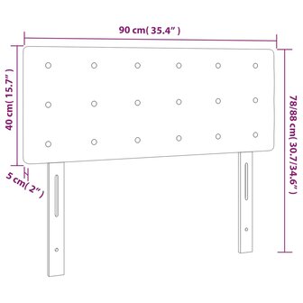 Hoofdbord 90x5x78/88 cm fluweel lichtgrijs 8