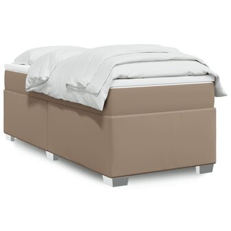 Boxspring met matras kunstleer cappuccinokleurig 80x200 cm 1