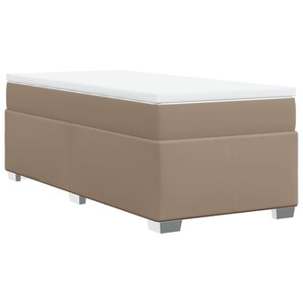 Boxspring met matras kunstleer cappuccinokleurig 80x200 cm 9