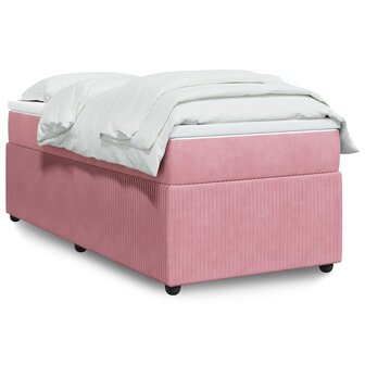 Boxspring met matras fluweel roze 80x200 cm 1