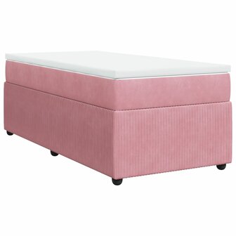 Boxspring met matras fluweel roze 80x200 cm 2