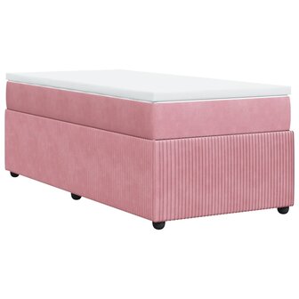 Boxspring met matras fluweel roze 80x200 cm 9