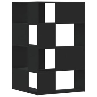 Boekenkast 4-laags hoek 85x85x140 cm bewerkt hout zwart 6