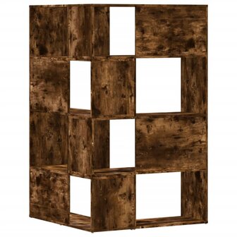 Boekenkast 4-laags hoek 85x85x140 cm bewerkt hout gerookt eiken 6