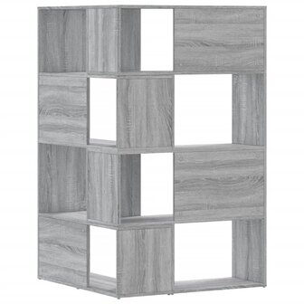 Boekenkast 4-laags hoek 85x85x140 cm bewerkt hout grijs sonoma 6