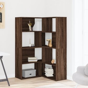 Boekenkast 4-laags hoek 85x85x140 cm bewerkt hout bruin eiken 3