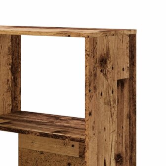 Boekenkast 4-laags hoek 85x85x140 cm bewerkt hout oud houtkleur 8