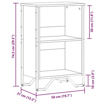 Boekenkast 50x31x74,5 cm bewerkt hout zwart 9