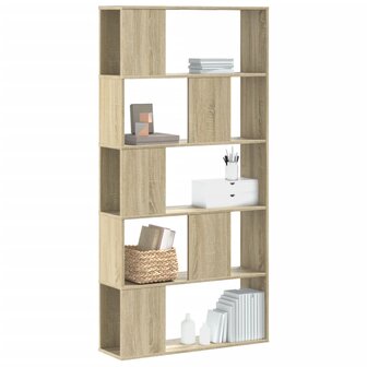 Boekenkast 5-laags 80,5x23,5x162,5 cm bewerkt hout sonoma eiken 1