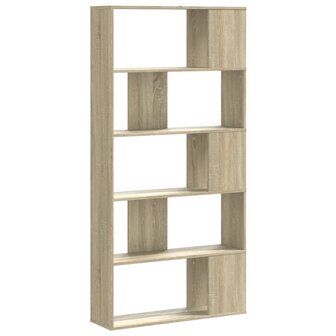 Boekenkast 5-laags 80,5x23,5x162,5 cm bewerkt hout sonoma eiken 5