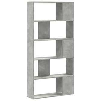 Boekenkast 5-laags 80,5x23,5x162,5 cm bewerkt hout betongrijs 5