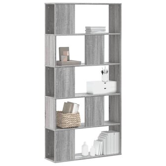 Boekenkast 5-laags 80,5x23,5x162,5 cm bewerkt hout grijs sonoma 1