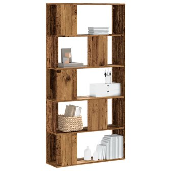 Boekenkast 5-laags 80,5x23,5x162,5 cm bewerkt hout oud hout 1