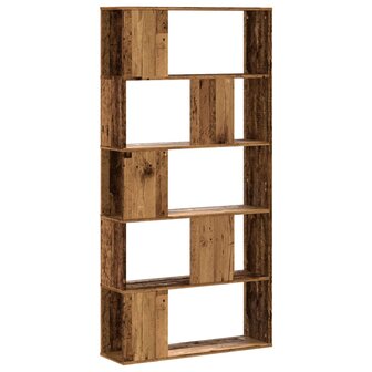 Boekenkast 5-laags 80,5x23,5x162,5 cm bewerkt hout oud hout 2