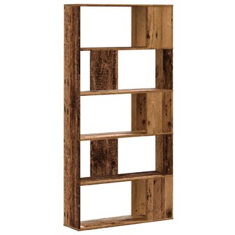 Boekenkast 5-laags 80,5x23,5x162,5 cm bewerkt hout oud hout 5