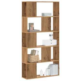 Boekenkast 5-laags 80,5x23,5x162,5 cm hout artisanaal eiken 1