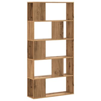 Boekenkast 5-laags 80,5x23,5x162,5 cm hout artisanaal eiken 2