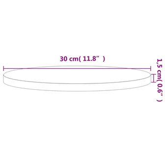 Tafelblad rond &Oslash;30x1,5 cm massief beukenhout 4