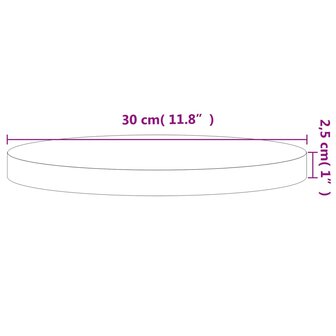 Tafelblad rond &Oslash;30x2,5 cm massief beukenhout 4