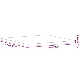 Tafelblad vierkant 40x40x1,5 cm massief beukenhout 7