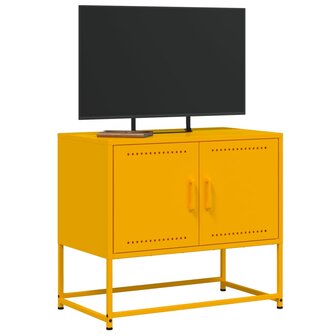 Tv-meubel 68,5x39x60,5 cm staal mosterdgeel 4