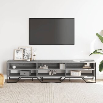 Tv-meubel 180x34x41 cm bewerkt hout grijs sonoma eikenkleurig 3