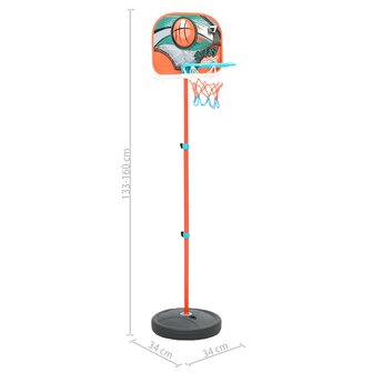 Basketbalset draagbaar verstelbaar 133-160 cm 10