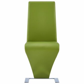 Eetkamerstoelen met zigzag-vorm 2 st kunstleer groen 3