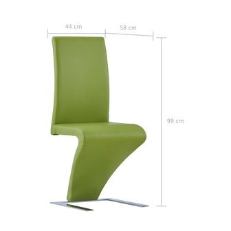 Eetkamerstoelen met zigzag-vorm 2 st kunstleer groen 7