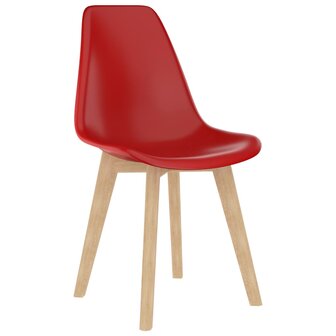 Eetkamerstoelen 4 st kunststof rood 2