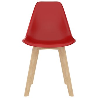 Eetkamerstoelen 4 st kunststof rood 3