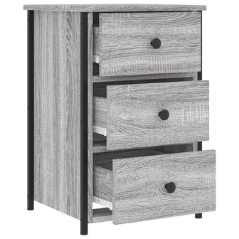 Nachtkastjes 2 st 40x36x60 cm bewerkt hout grijs sonoma eiken 7