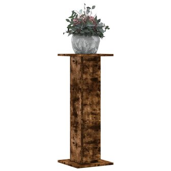 Plantenstandaards 2 st 30x30x80 cm bewerkt hout gerookt eiken 1