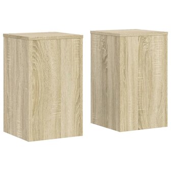 Plantenstandaards 2 st 30x30x50 cm bewerkt hout sonoma eiken 2