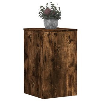 Plantenstandaards 2 st 30x30x50 cm bewerkt hout gerookt eiken 3